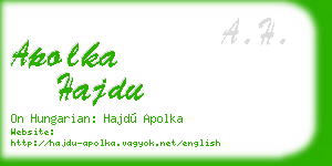 apolka hajdu business card